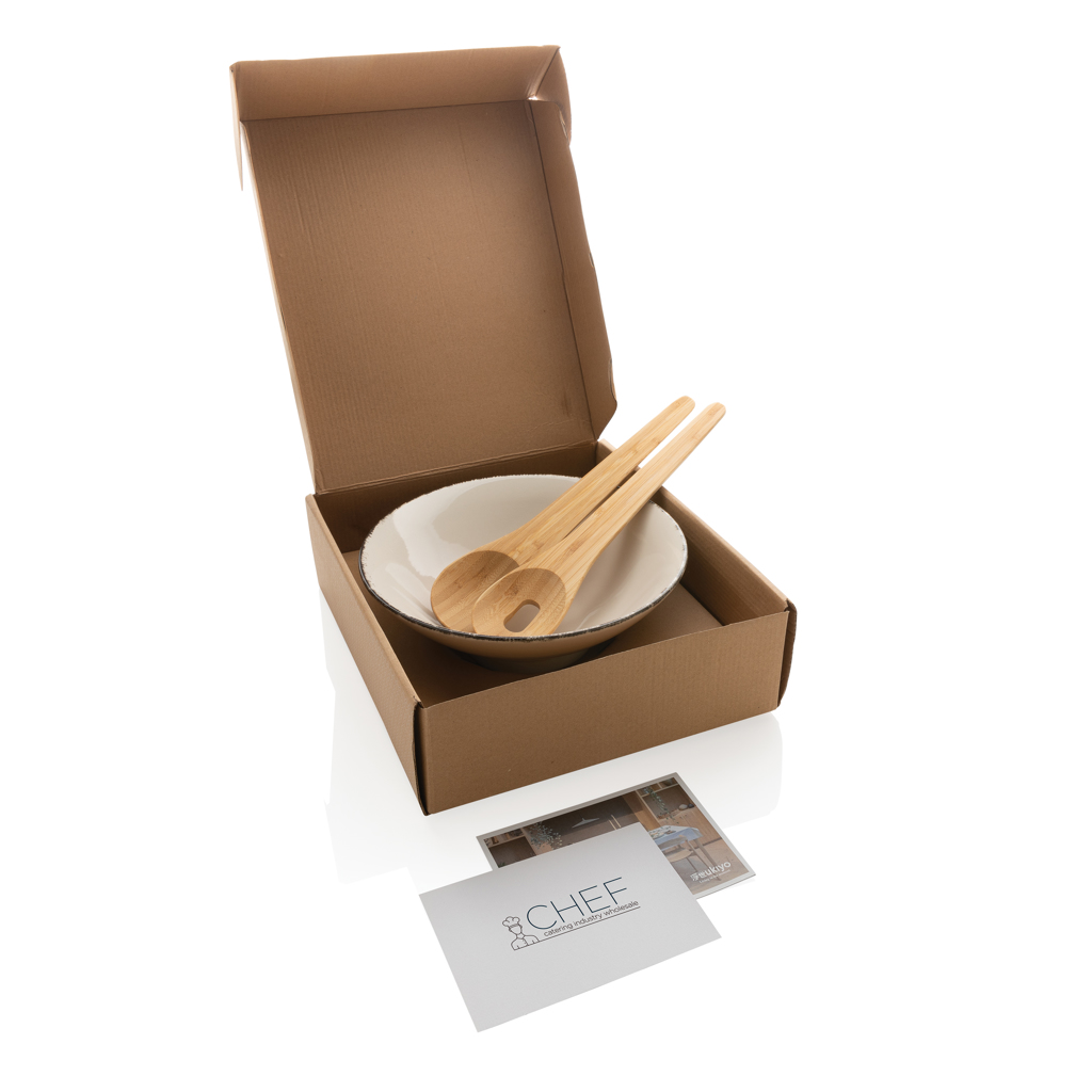 Ukiyo salad bowl with bamboo salad server - brendiran