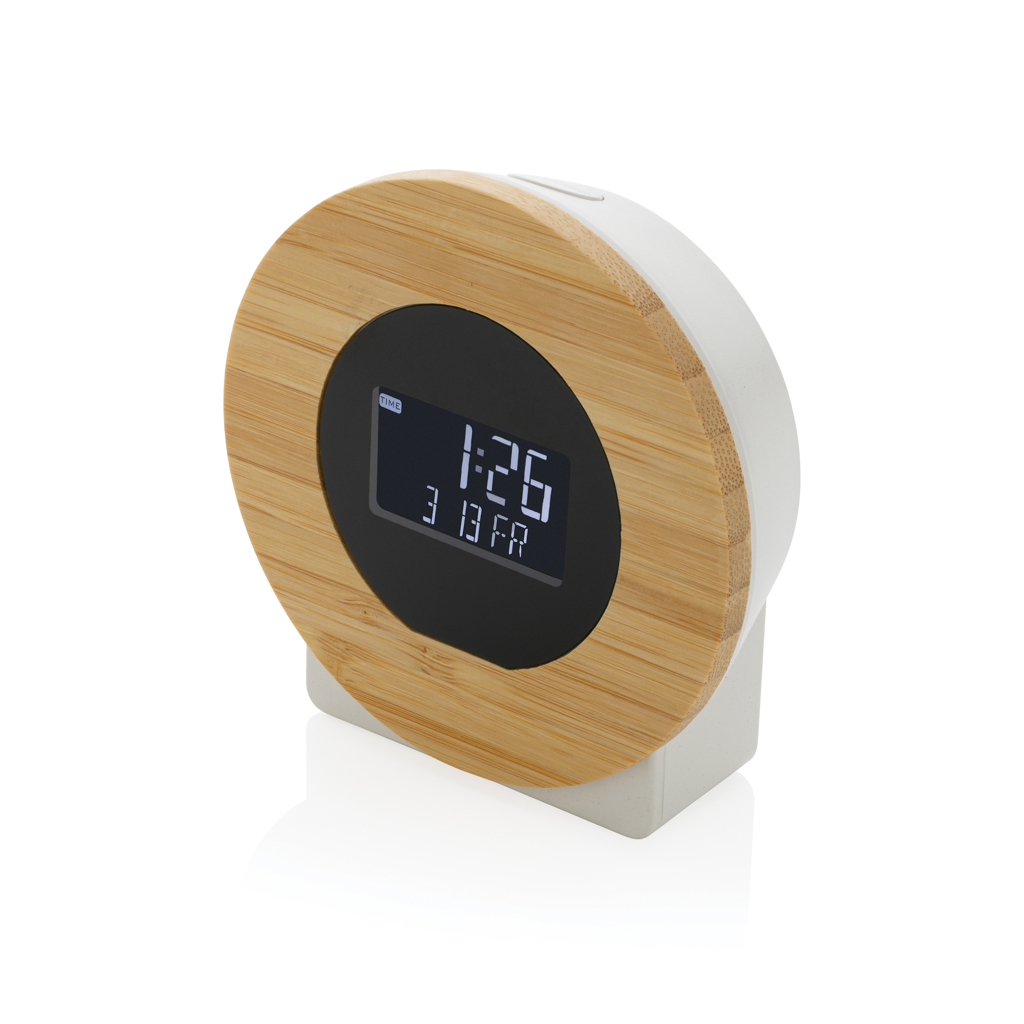 Utah RCS rplastic og FSC® bambus LCD skrivebords ur, brun