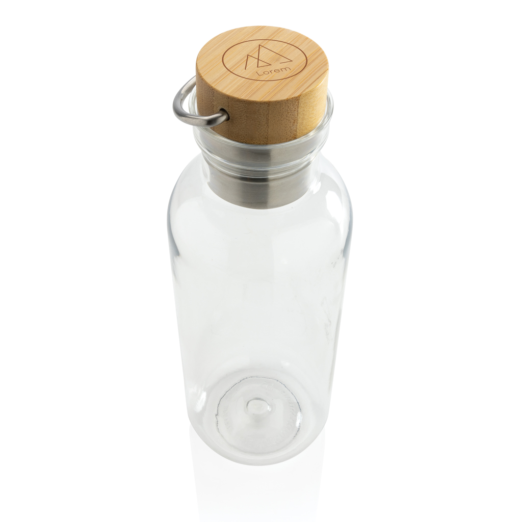 GRS RPET bottle with bamboo lid and handle - brendiran