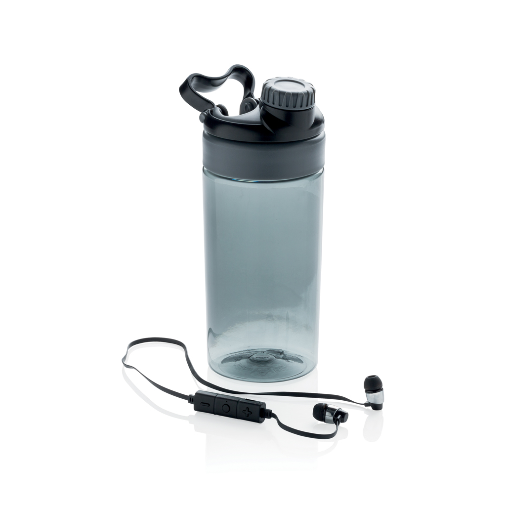 Botella antigoteo con auriculares inalámbricos