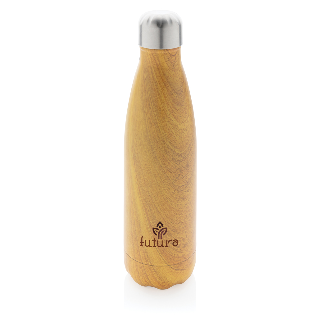 Vacuum insulated ss bottle with wood print - brendiran