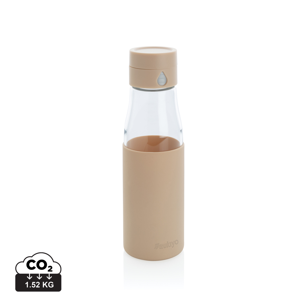 Ukiyo glas hydrerings flaske med omslag, brun