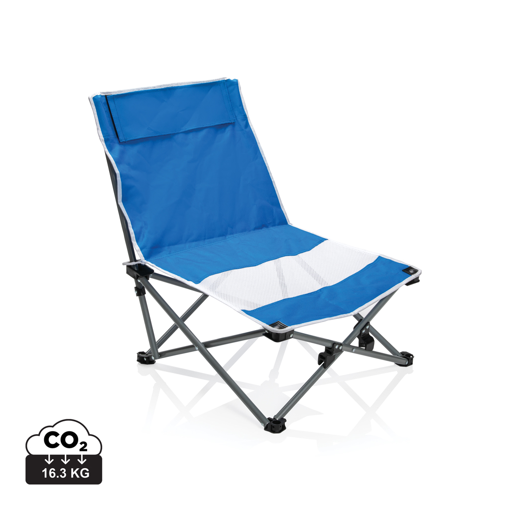 Foldbar strandstol med pose, blå