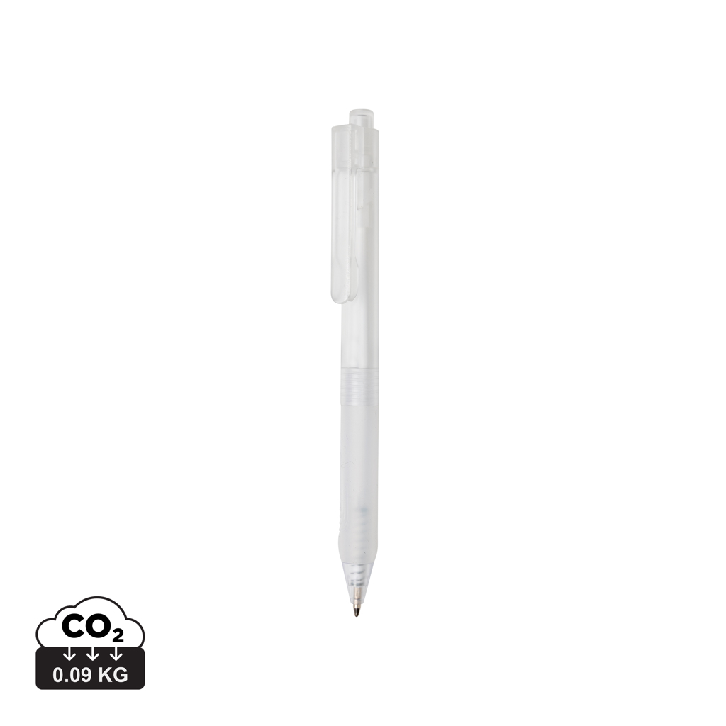 X9 frosted pen med silicium greb, hvid