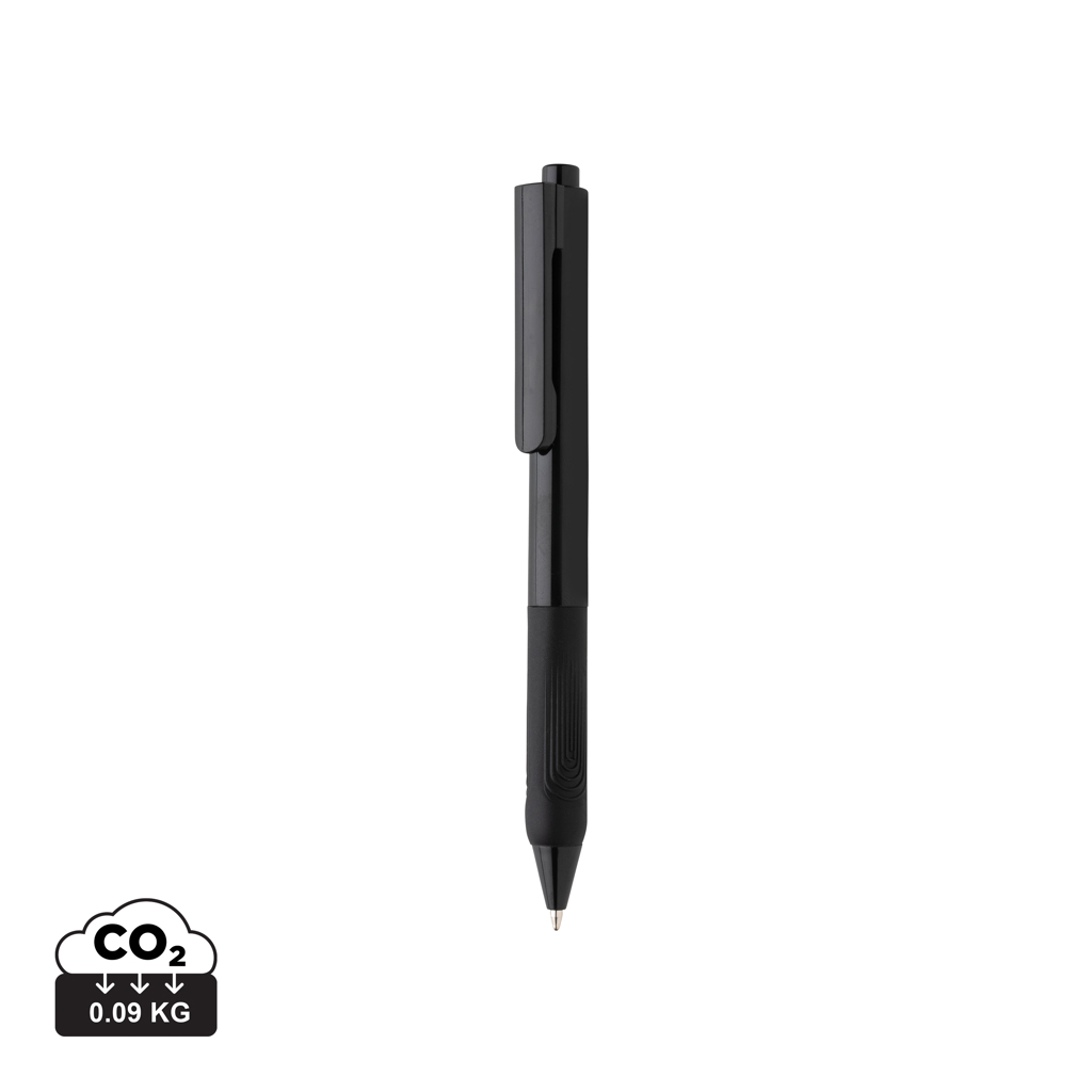 X9 ensfarvet pen med silikone greb, sort
