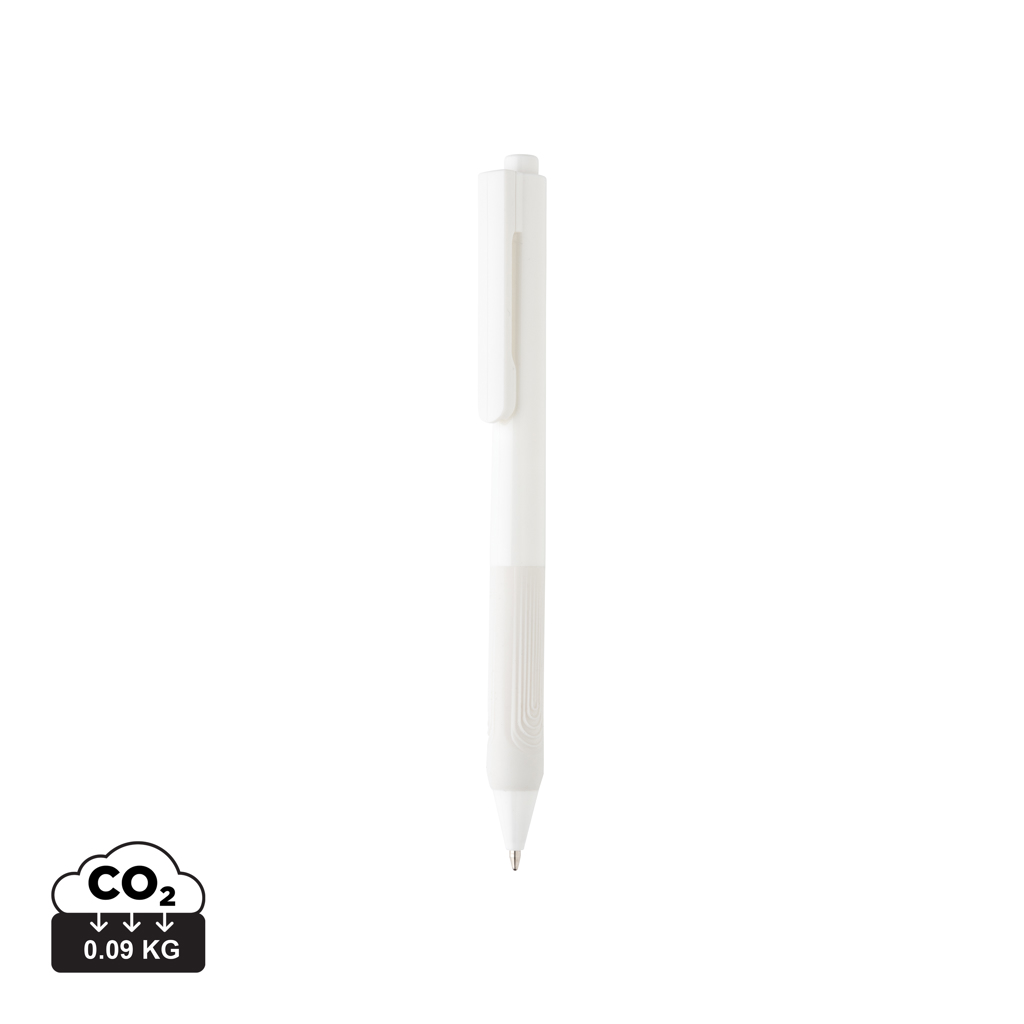 X9 ensfarvet pen med silikone greb, hvid