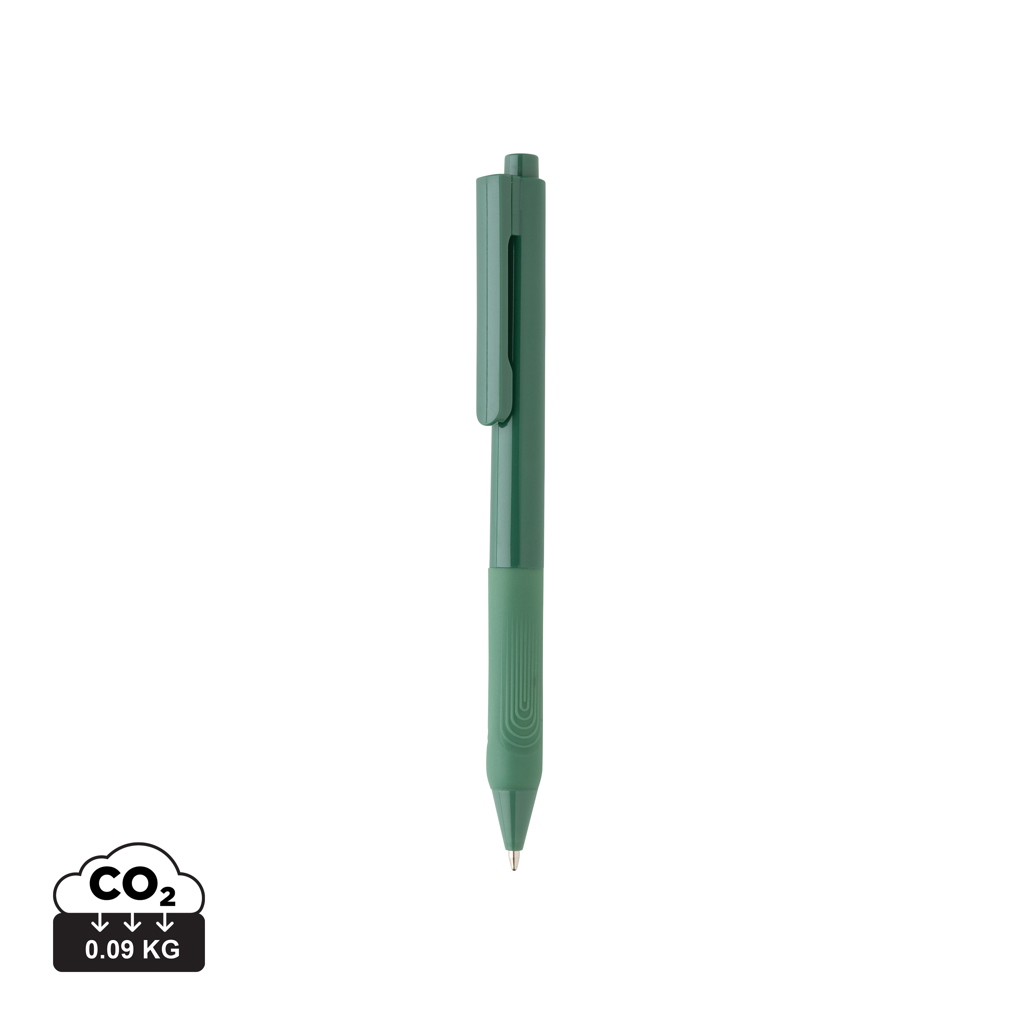 X9 ensfarvet pen med silikone greb, grøn