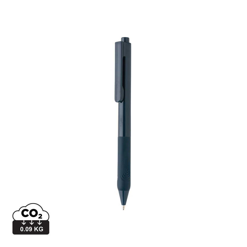 X9 ensfarvet pen med silikone greb, marine blå