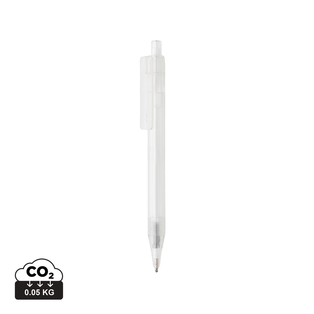 GRS RPET X8 transparent pen, hvid