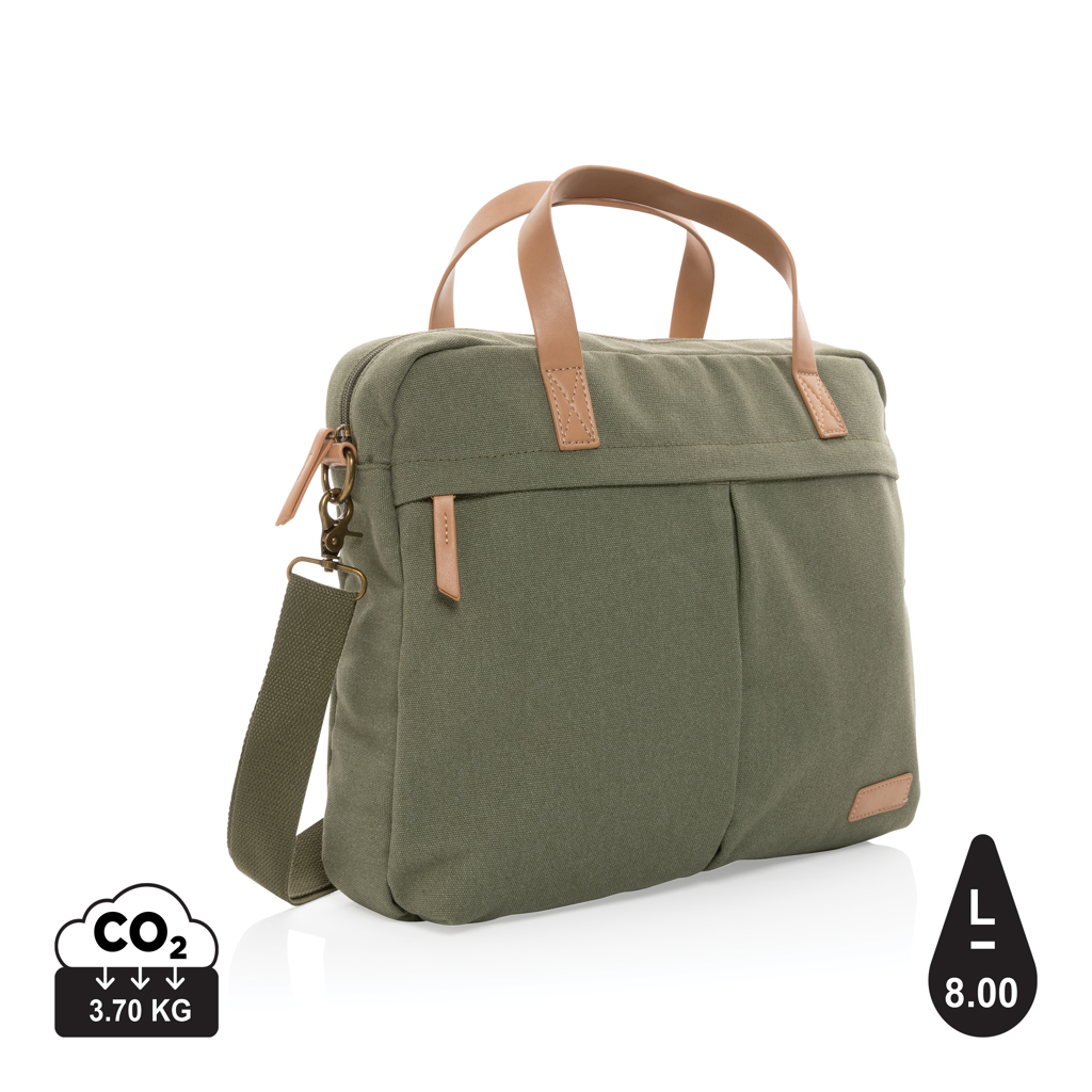 Impact AWARE™ 16 oz. laptop taske i genanvendt kanvas, grøn