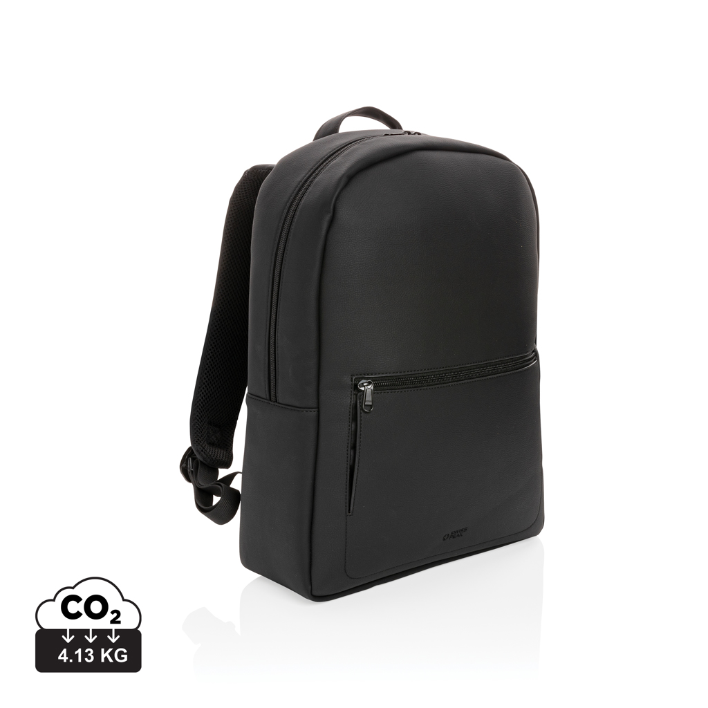 Swiss Peak luksus vegansk læder laptop rygsæk, PVC fri, sort