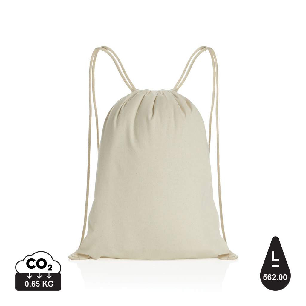 Impact AWARE™ snøre rygsæk i genanvendt bomuld 145gr, off-white