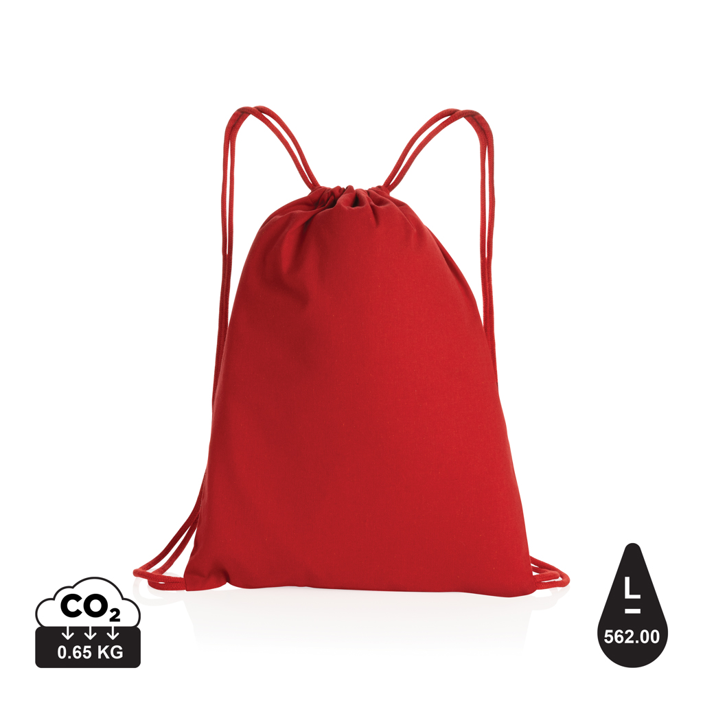 Impact AWARE™ snøre rygsæk i genanvendt bomuld 145gr, rød