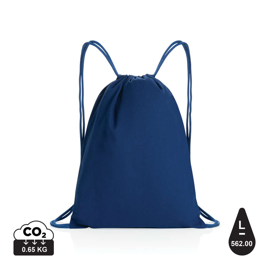 Impact AWARE™ snøre rygsæk i genanvendt bomuld 145gr, blå