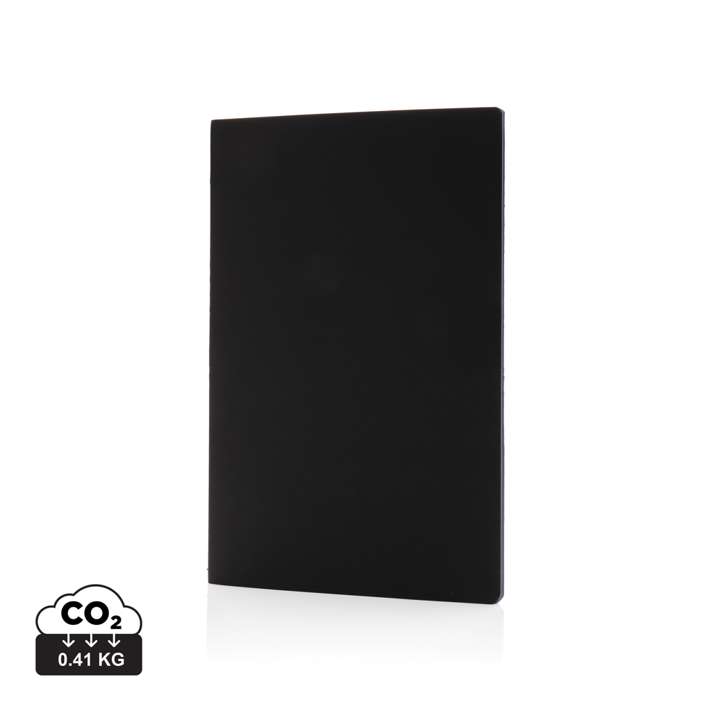 Soft cover PU notesbog med farvet kant, lyseblå