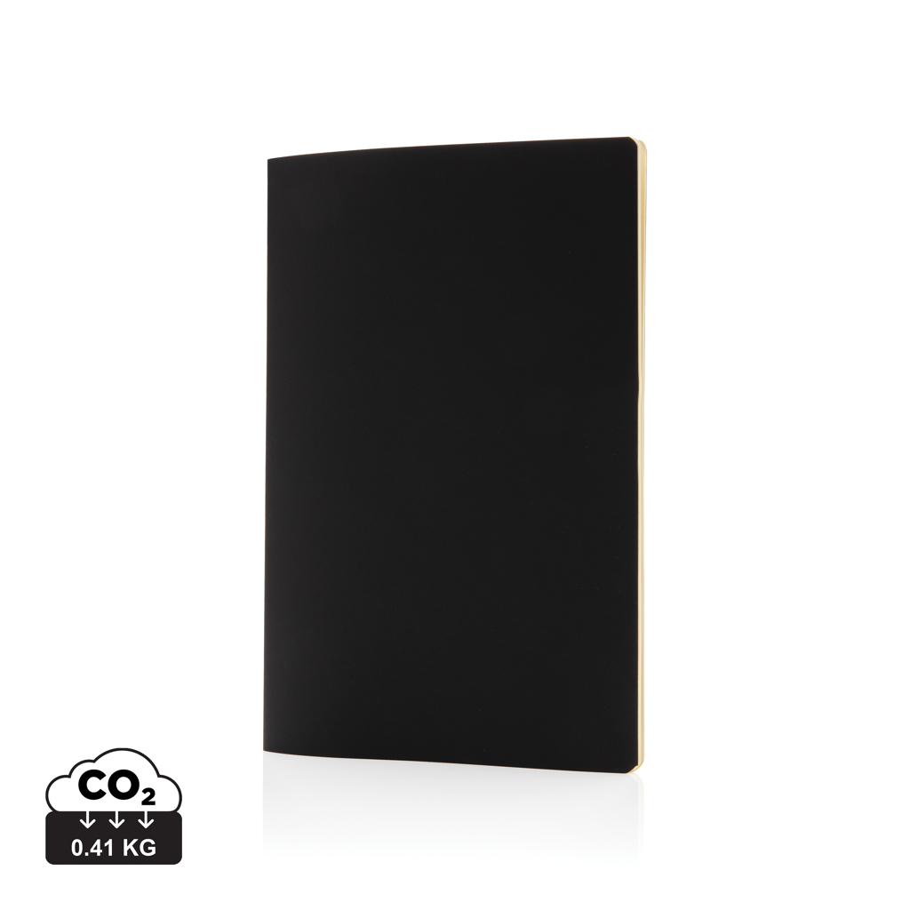 Soft cover PU notesbog med farvet kant, hvid