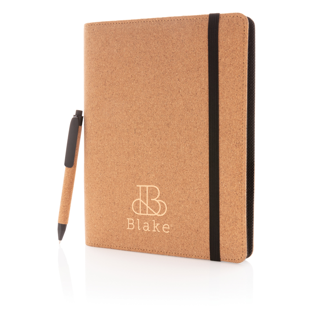 Deluxe cork portfolio A5 with pen - brendiran