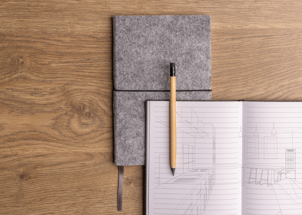 GRS certified recycled felt A5 softcover notebook