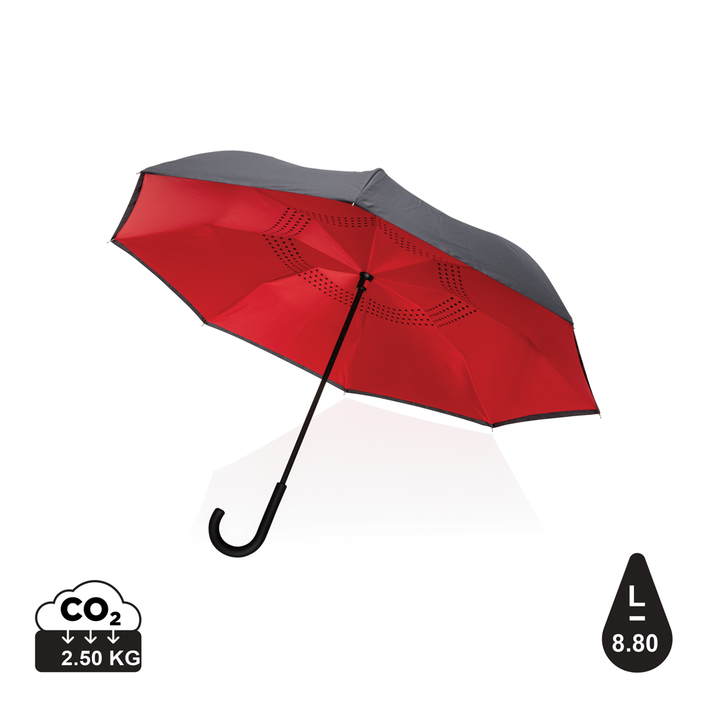 Billede af 23" Impact Aware&trade; Rpet 190t Reversible Paraply, rød