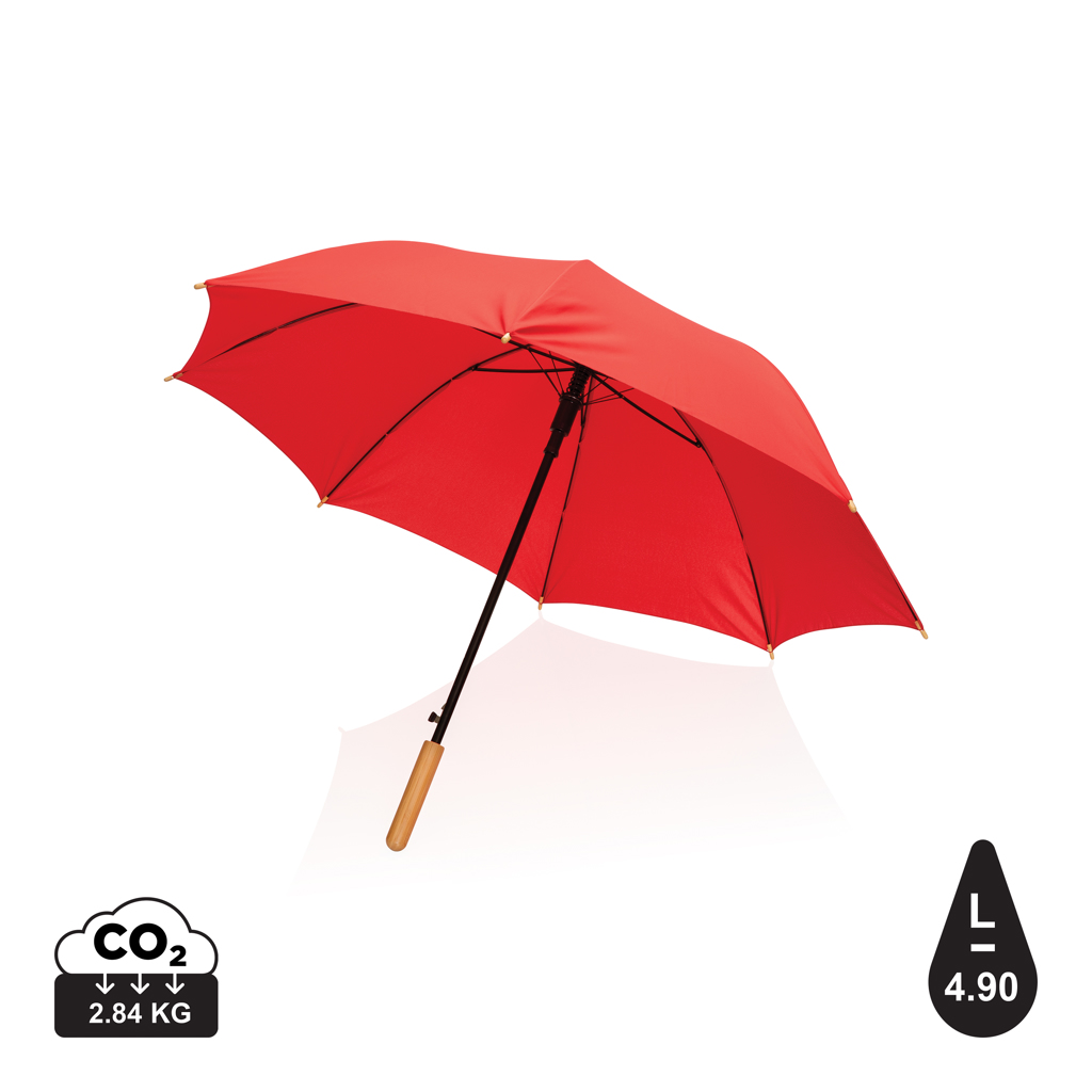 Billede af 23" Impact Aware&trade; Rpet 190t Auto Åben, Bambus Paraply, rød