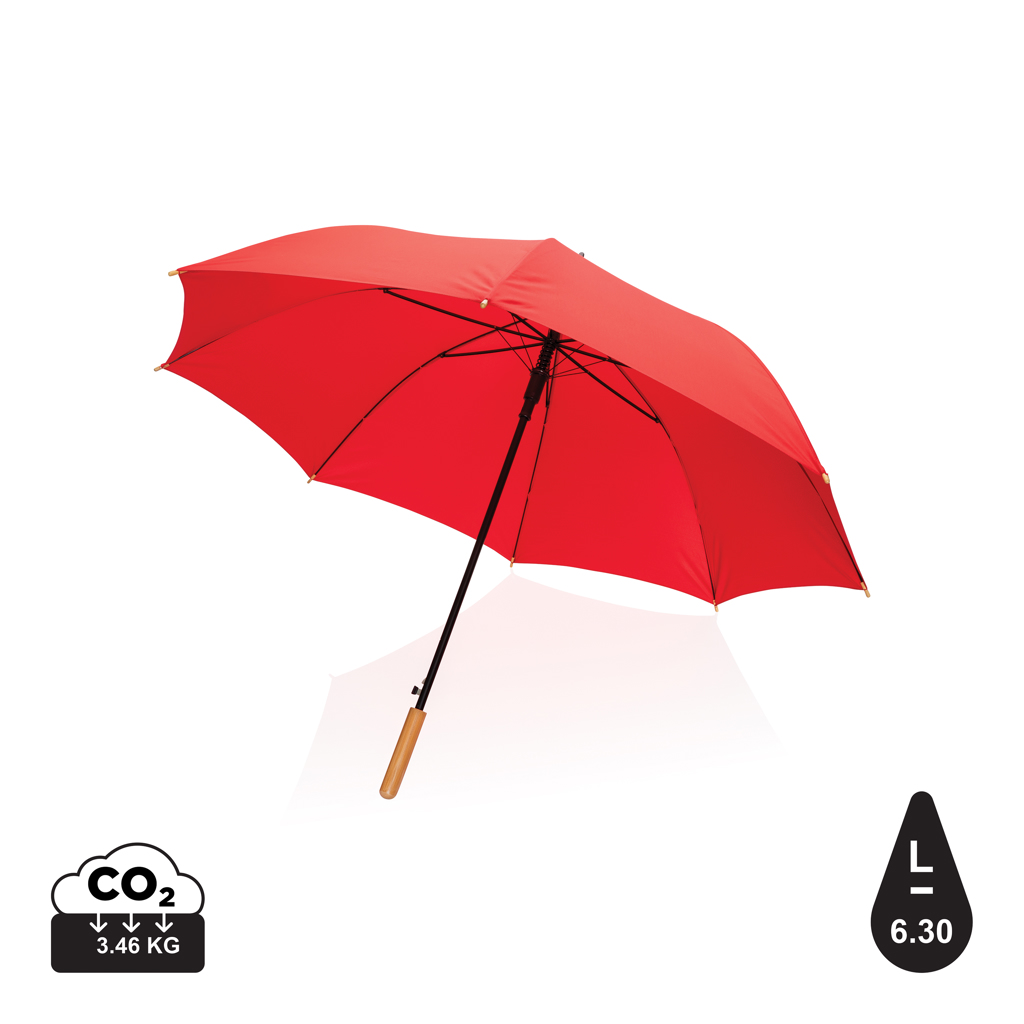 Billede af 27" Impact Aware&trade; Rpet 190t Auto Åben Bambus Paraply, rød
