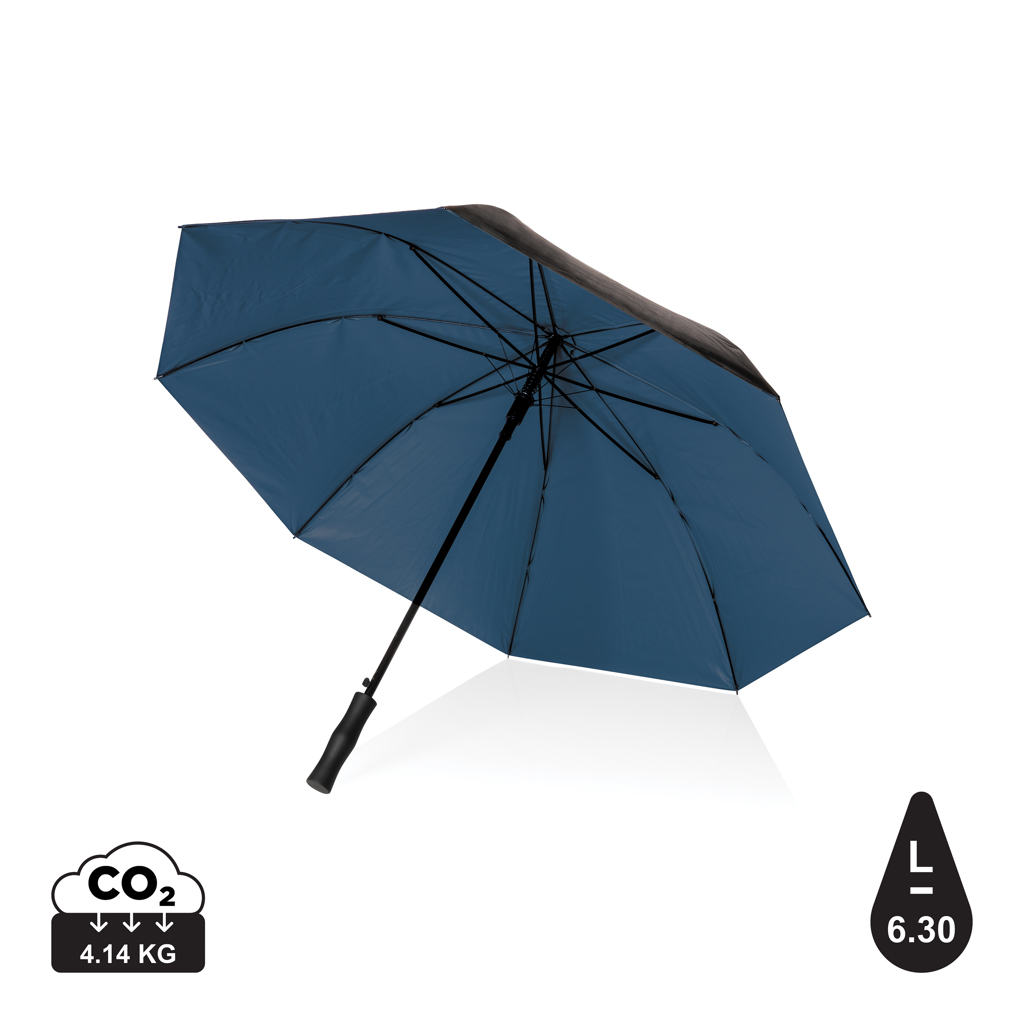27" Impact AWARE™ RPET 190T tofarve auto åben paraply, blå