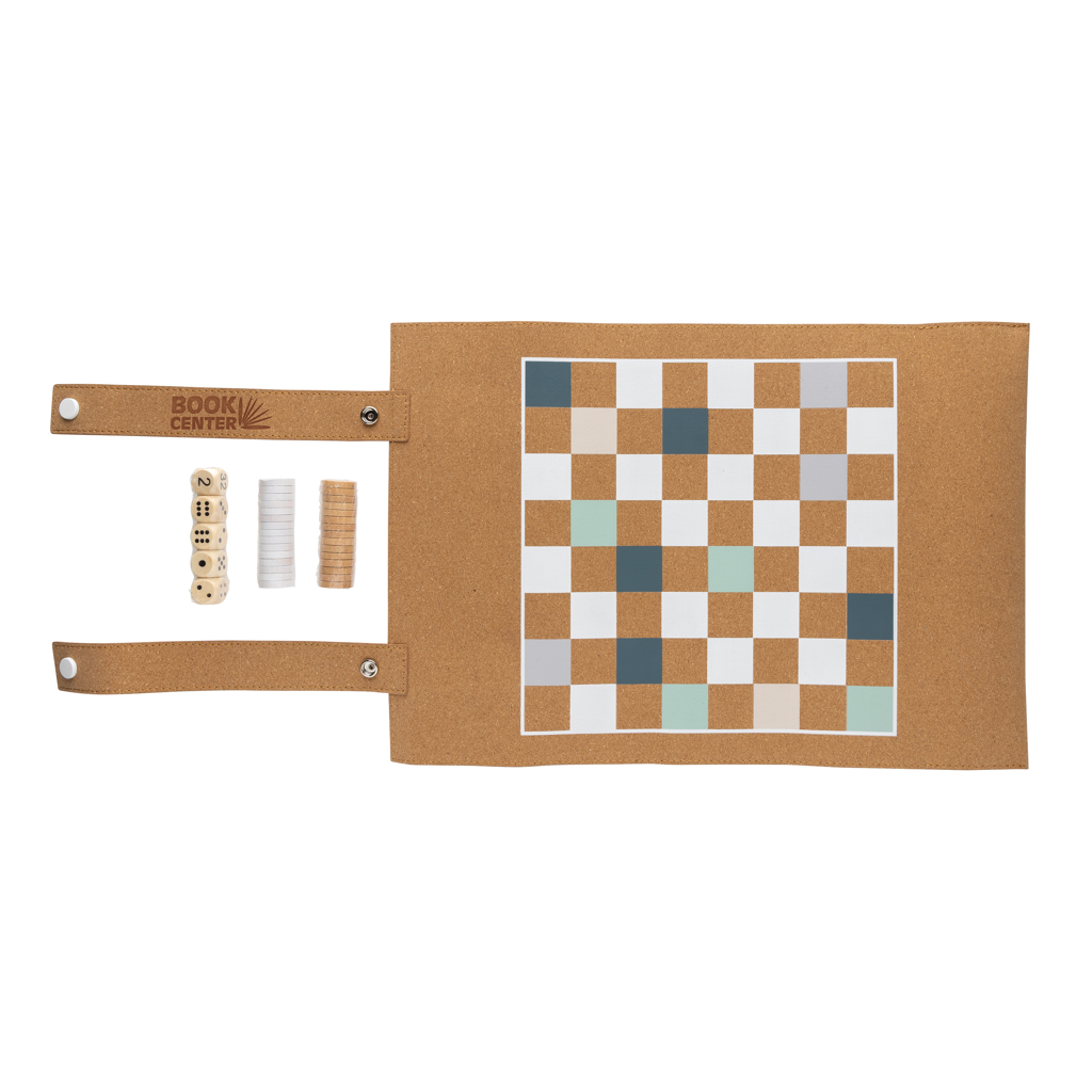 Britton cork foldable backgammon and checkers game set - brendiran