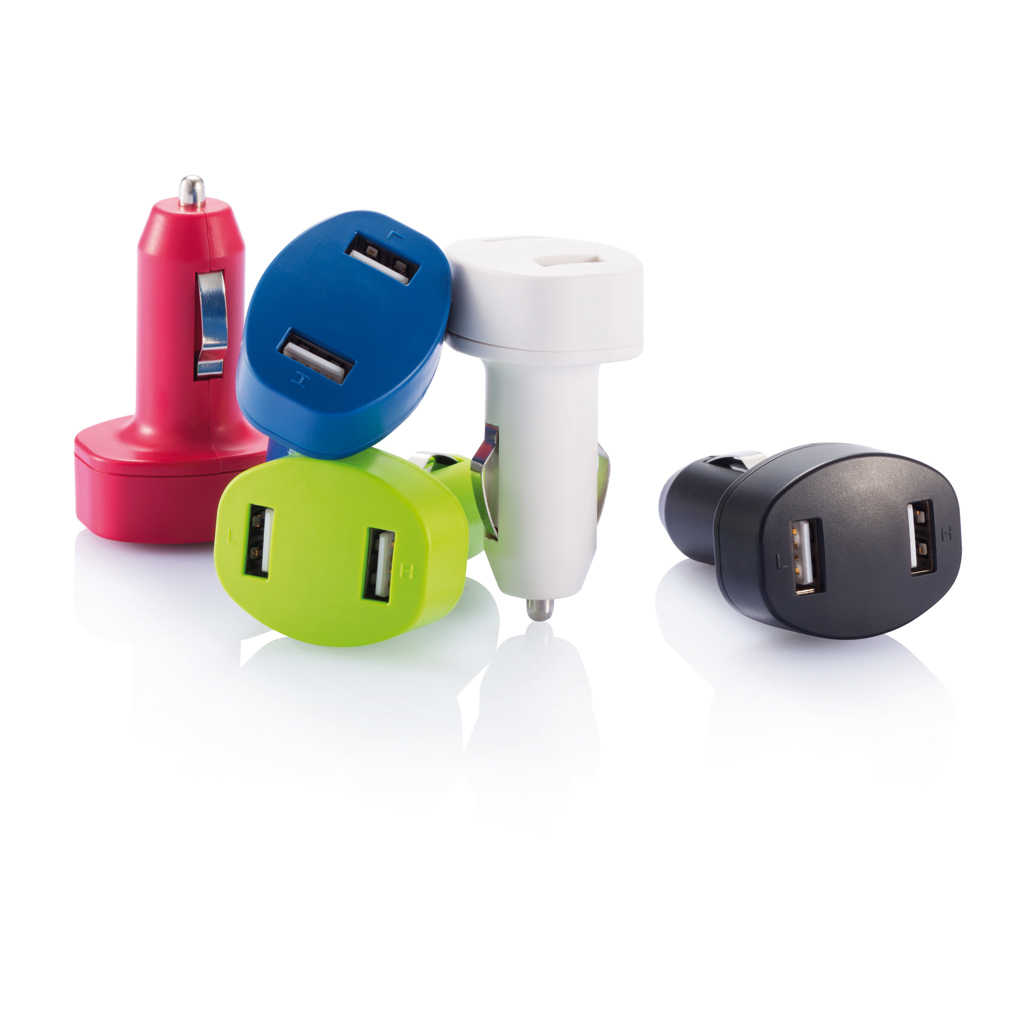 Chargeurs pour voiture publicitaires - Double chargeur allume-cigare USB - 3