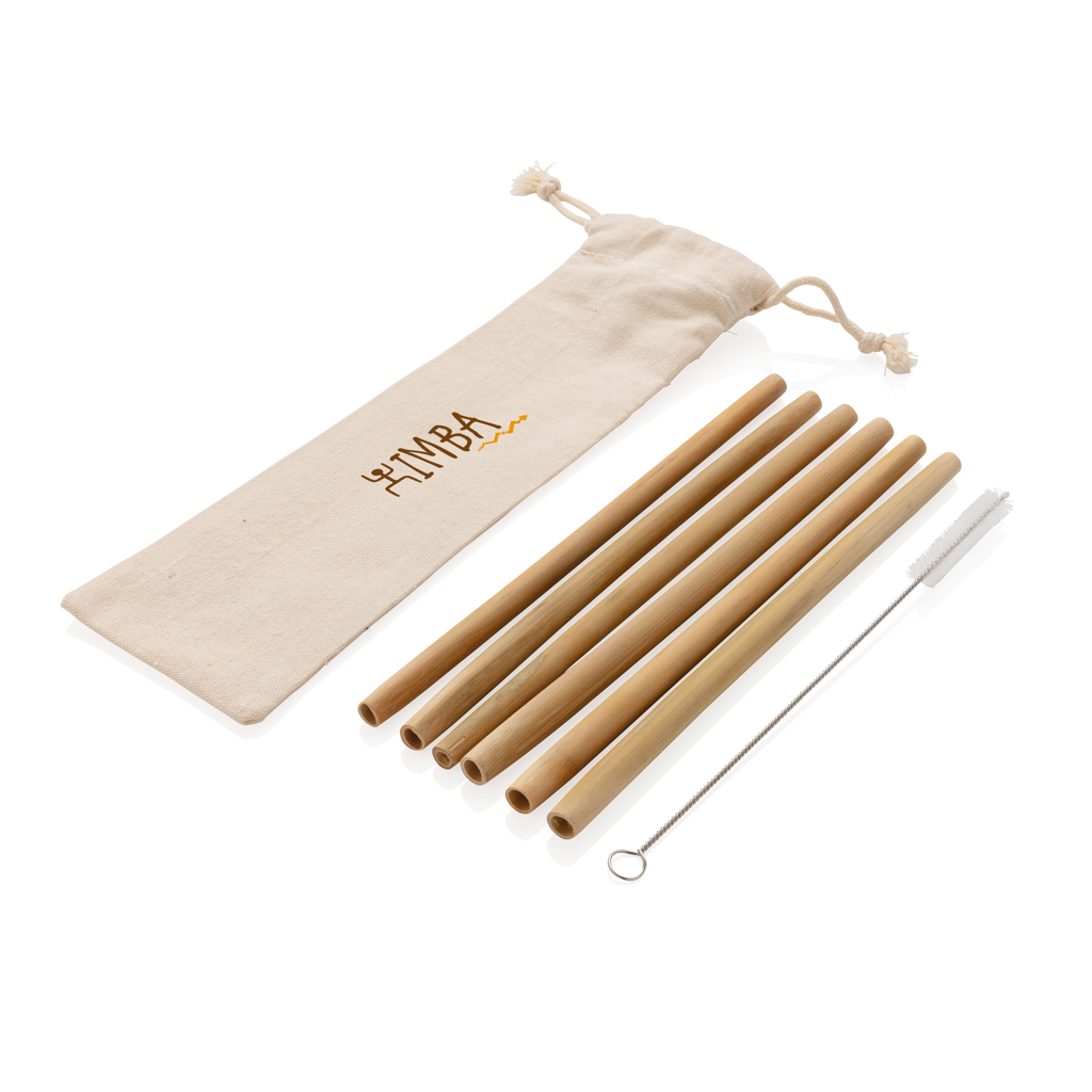 Accessoires cuisine publicitaires - Set de pailles en fibre de bambou (x 6 pcs) - 3