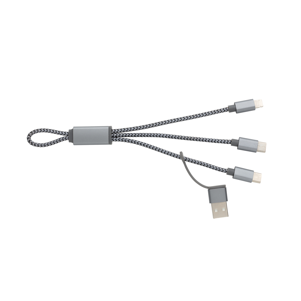 Connecteurs & Câbles publicitaires - Mini câble tressé 4 en 1