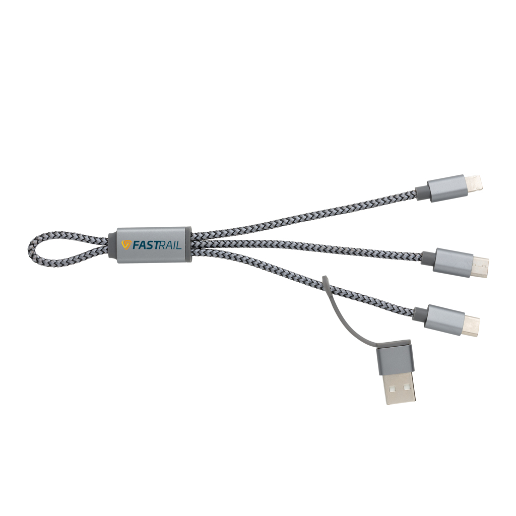 Connecteurs & Câbles publicitaires - Mini câble tressé 4 en 1 - 3