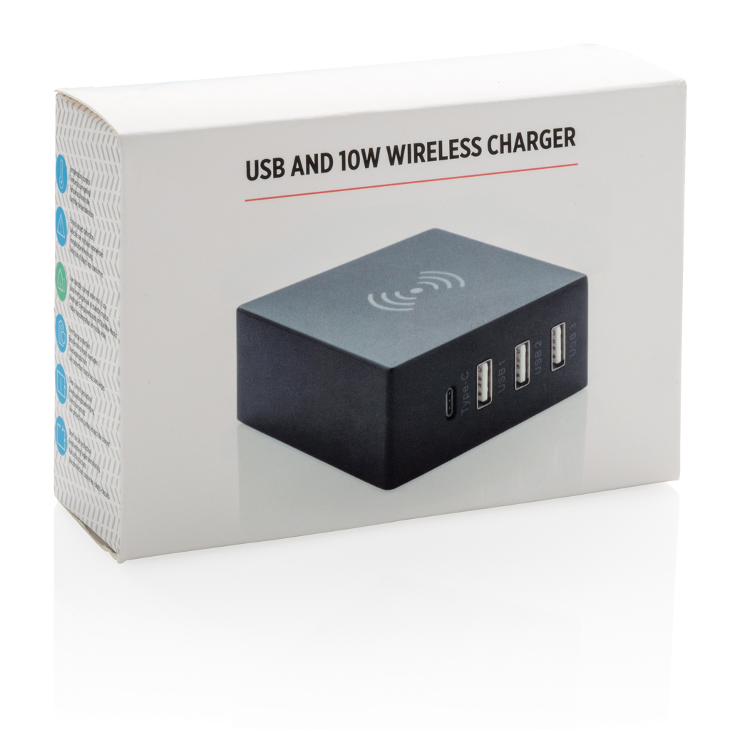 Chargeurs sans fil publicitaires - Station de charge 2 en 1 USB 10W - 7