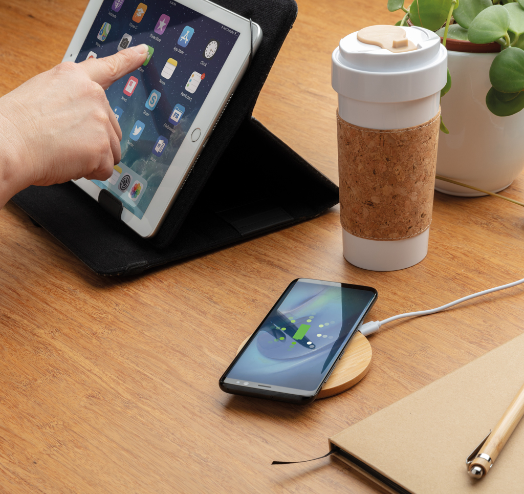 Advertising Wireless chargers - Chargeur à induction 5W en bambou - 4