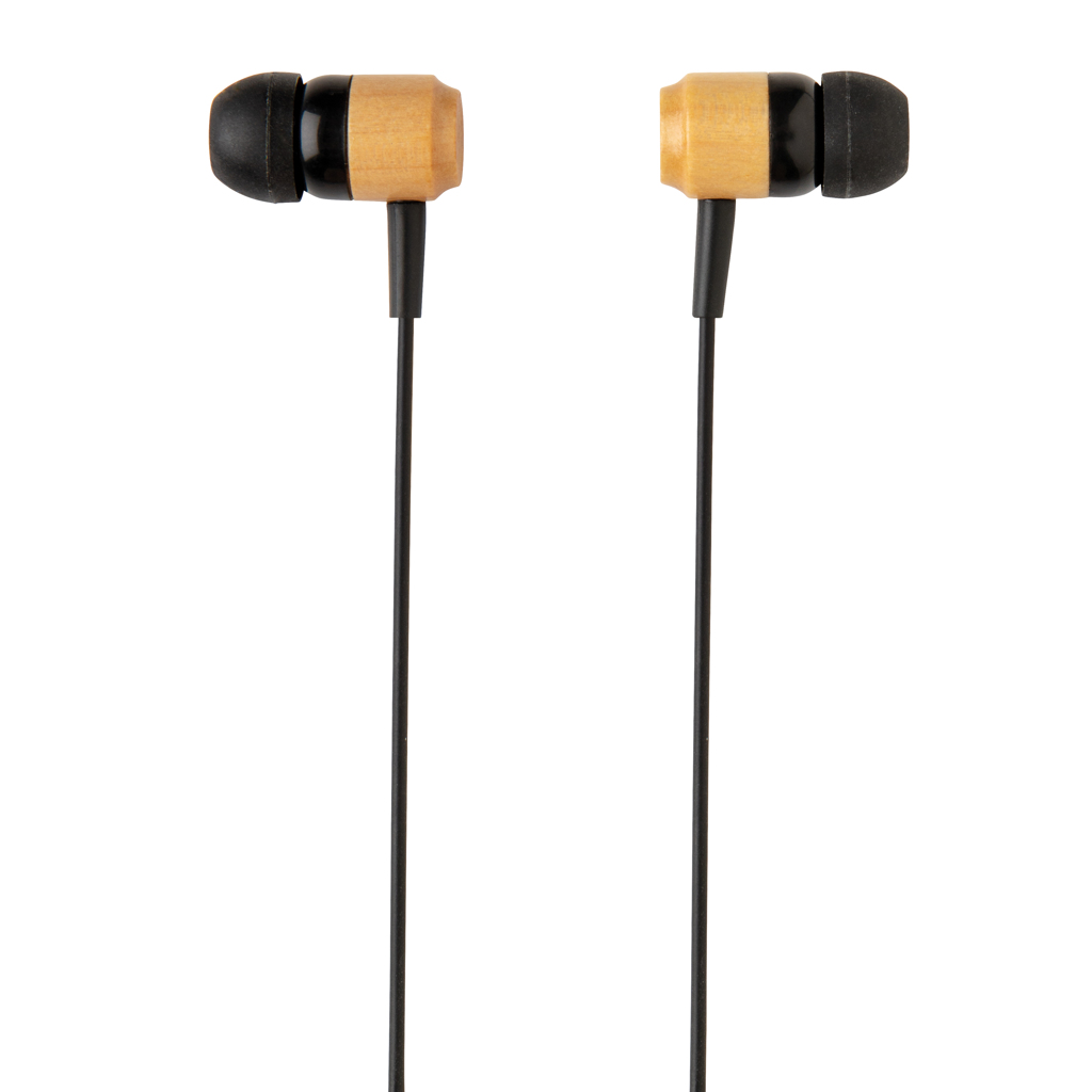 Écouteurs publicitaires - Ecouteurs sans fil en bambou - 1