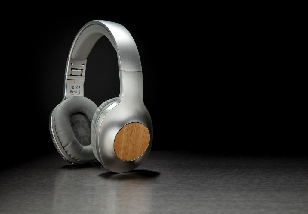 Advertising Headphones - Casque audio en bambou Dakota - 5