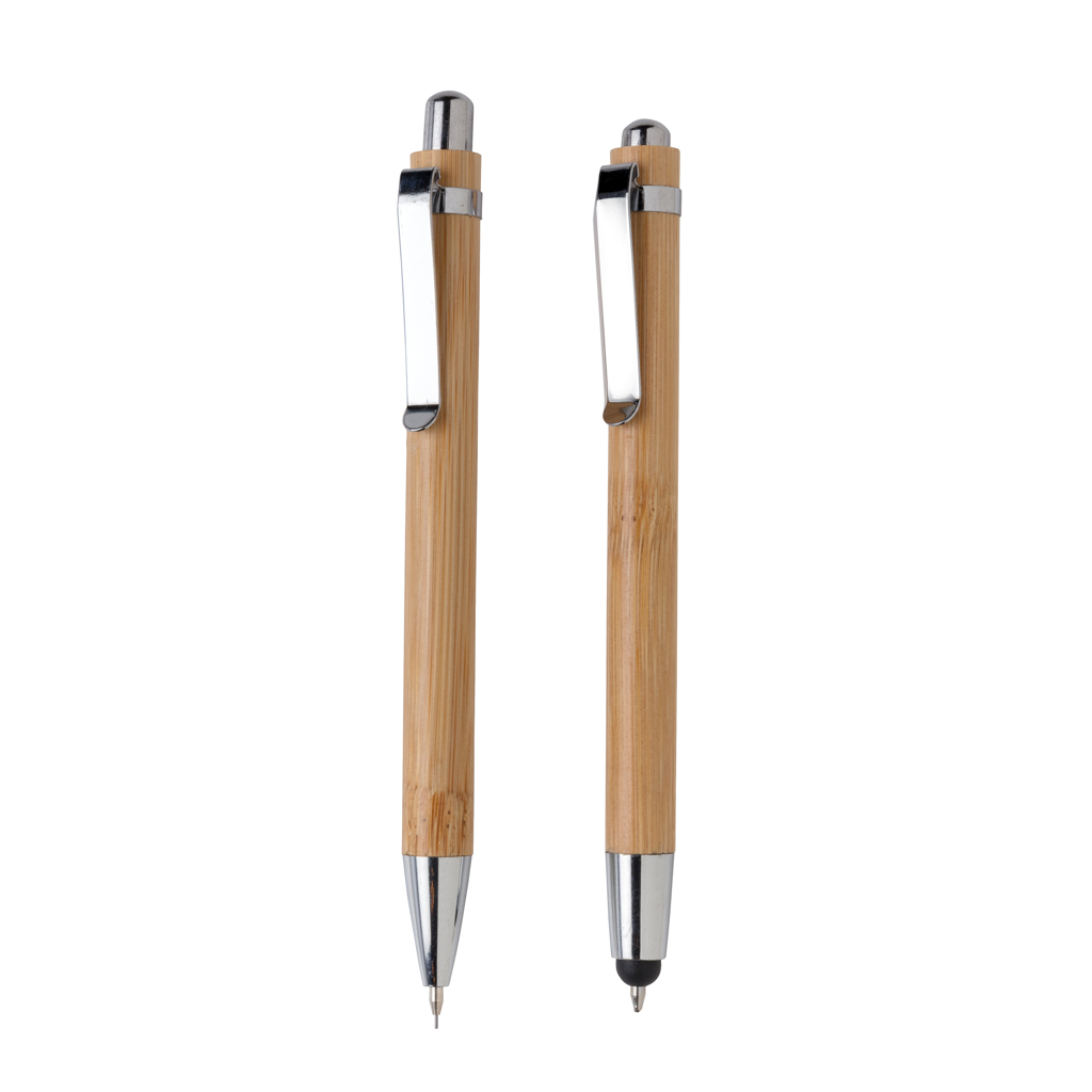 Stylos & crayons publicitaires - Set stylo en bambou - 1