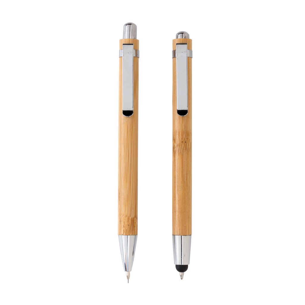 Stylos & crayons publicitaires - Set stylo en bambou - 3