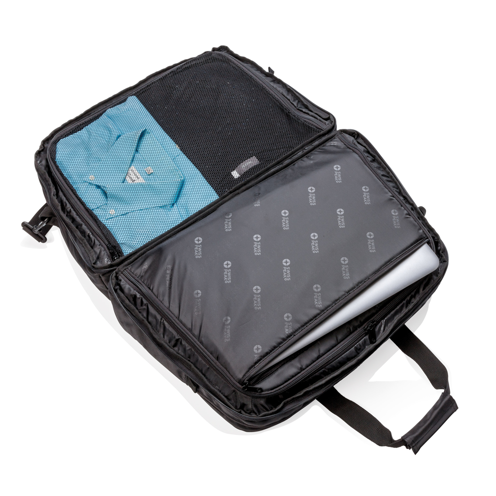 Sacs de sports publicitaires - Sac de sport avec ouverture type valise Swiss Peak anti RFID - 6
