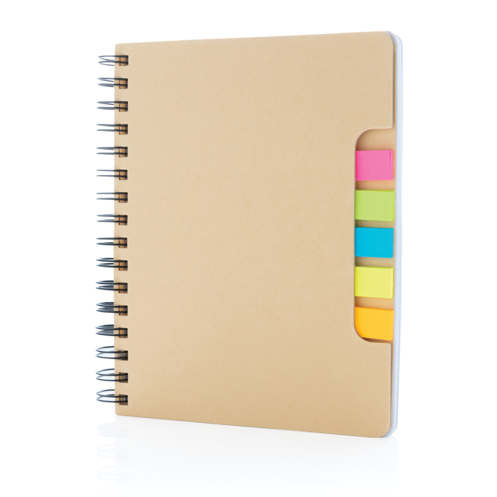Advertising Basic notebooks - Carnet de notes A5 Kraft avec notes autocollantes