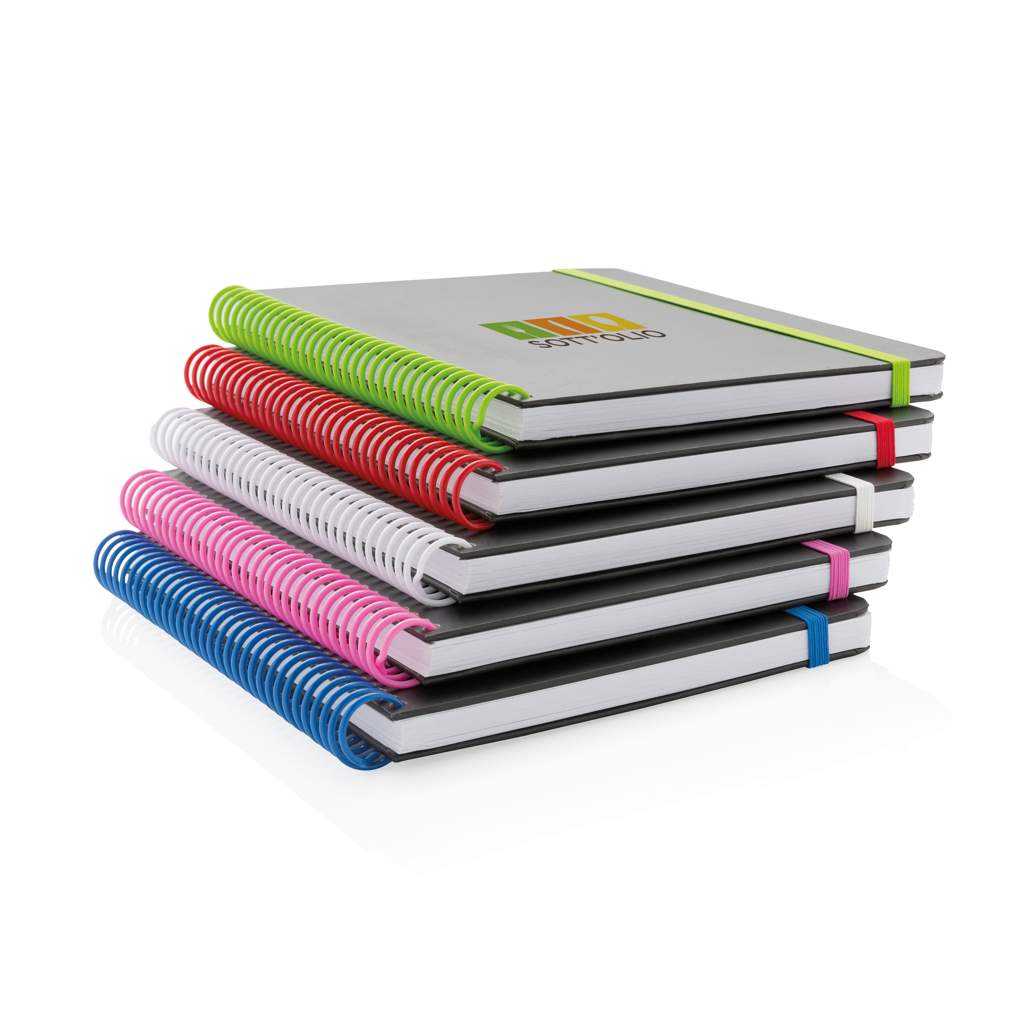 Advertising Basic notebooks - Carnet de notes A5 à spirale et couverture noire - 6