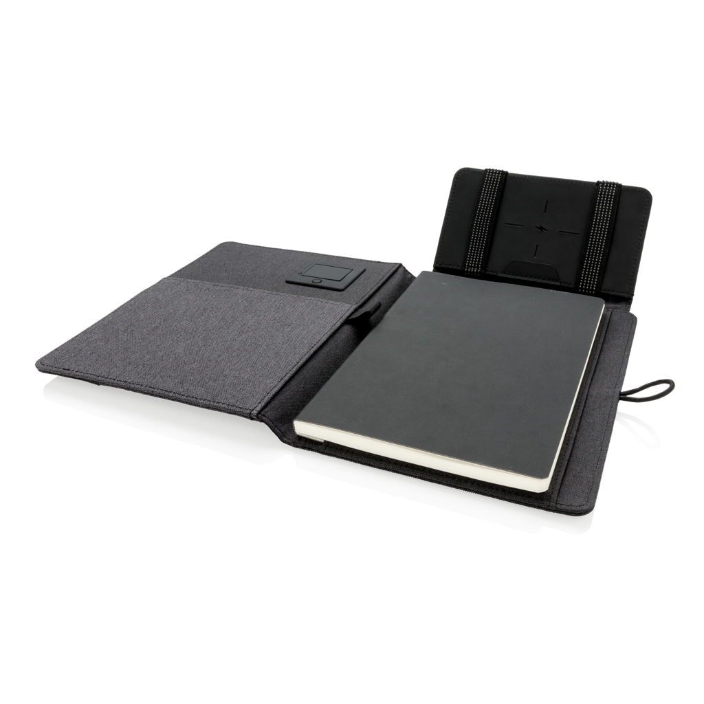 Advertising Executive Notebooks - Housse à carnet Kyoto avec 5W chargeur à induction - 1