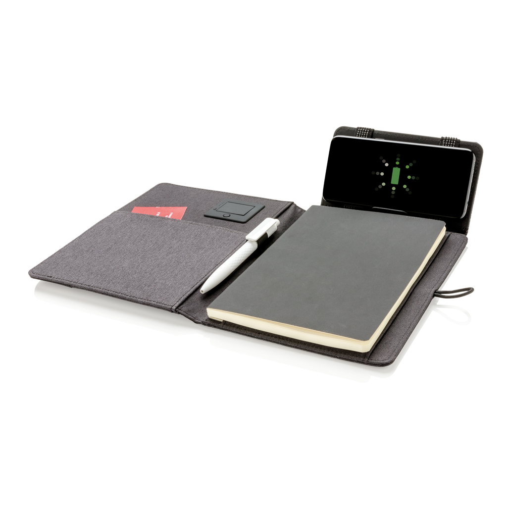 Advertising Executive Notebooks - Housse à carnet Kyoto avec 5W chargeur à induction - 4