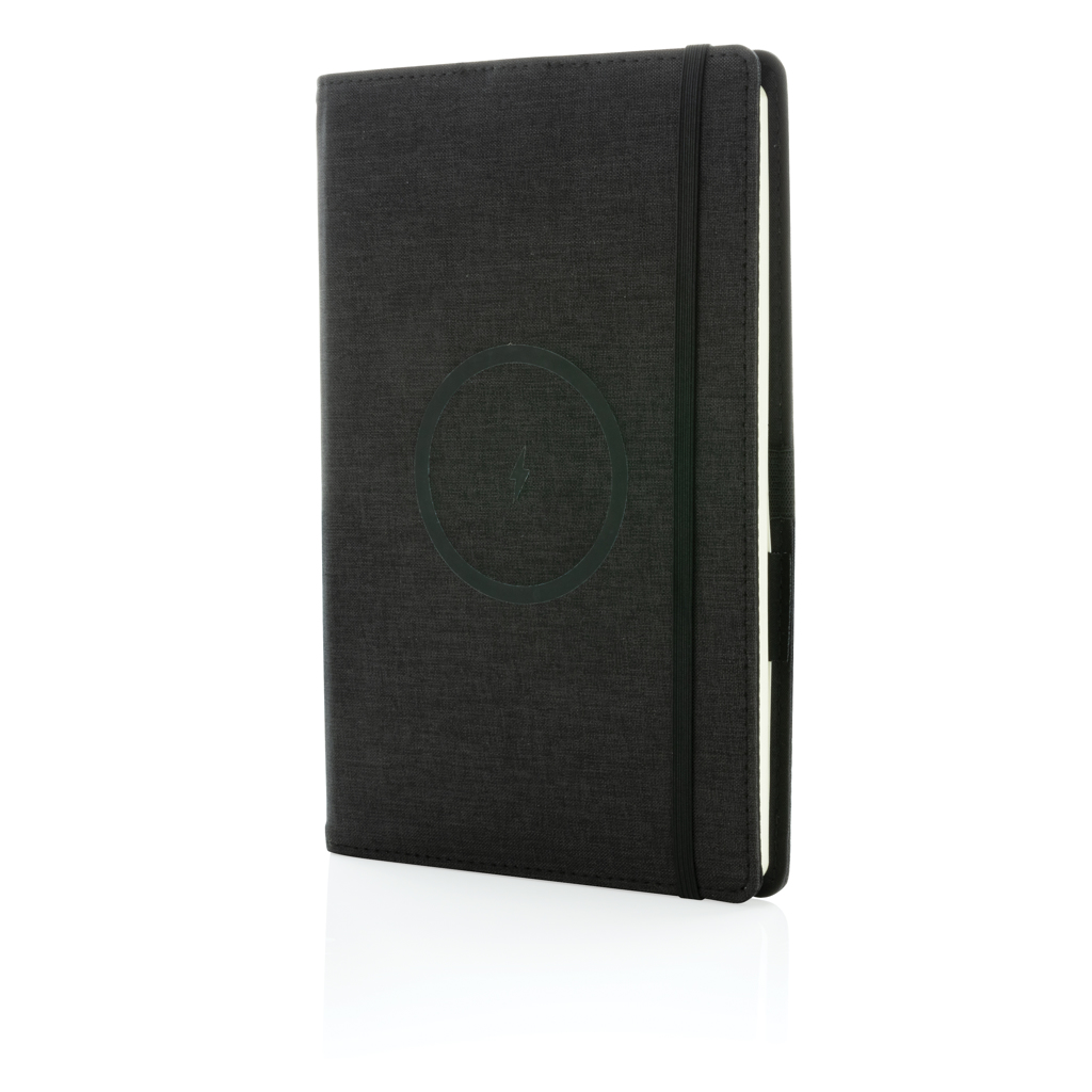 Executive Notebooks - Housse à carnet A5 en rPET avec chargeur à induction 5W Air