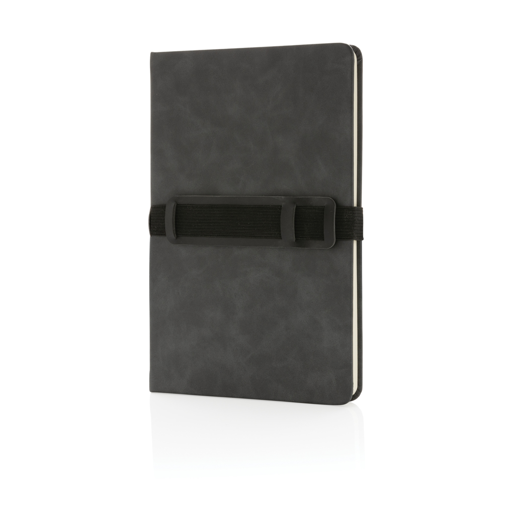 Deluxe Hardcover Pu Notebook A5 with Phone and Pen Holder