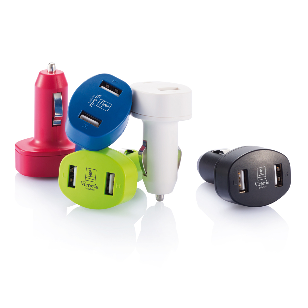 Chargeurs pour voiture publicitaires - Double chargeur allume-cigare USB - 2