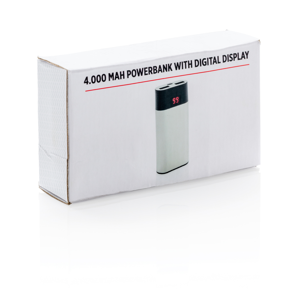 Batteries de secours publicitaires - Batterie de secours 4000 mAh avec affichage LED - 5
