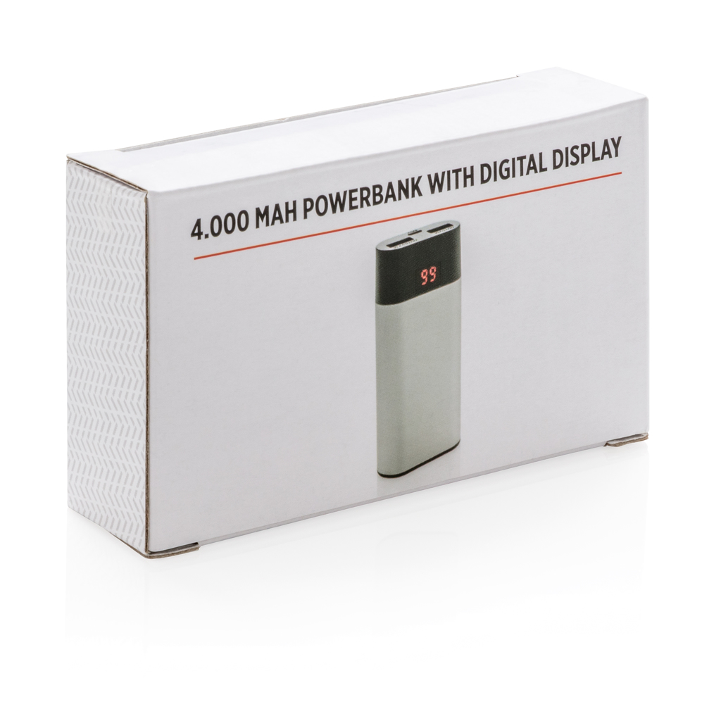 Batteries de secours publicitaires - Batterie de secours 4000 mAh avec affichage LED - 6