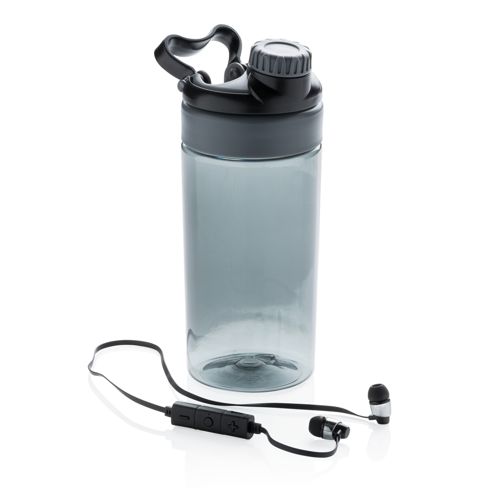 Tech Beverage Items - Leak-proof bottle with wireless headphones