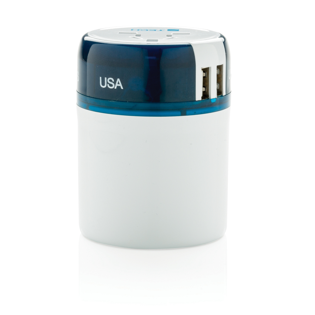 Advertising Travel and accessories - Set d’adaptateurs de voyage avec port USB Travel Blue - 3